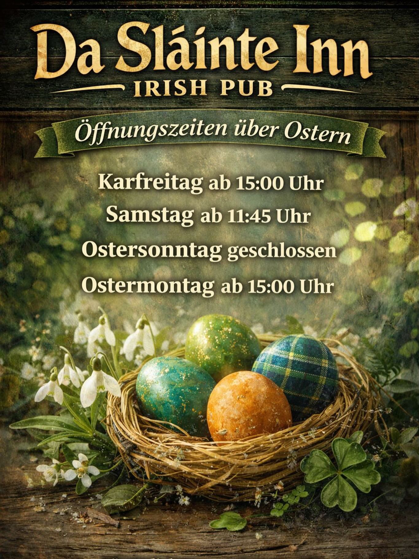 Öffnungszeiten über Ostern
